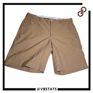 Peter Millar Men's Wrightsville Performance Stretch Chino Shorts Brown Size 36‎